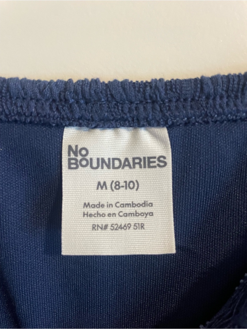 No Boundaries Navy Crewneck Top - Picture 2 of 4
